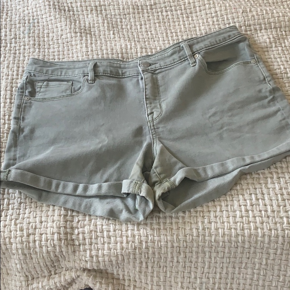 Green Denim Shorts
